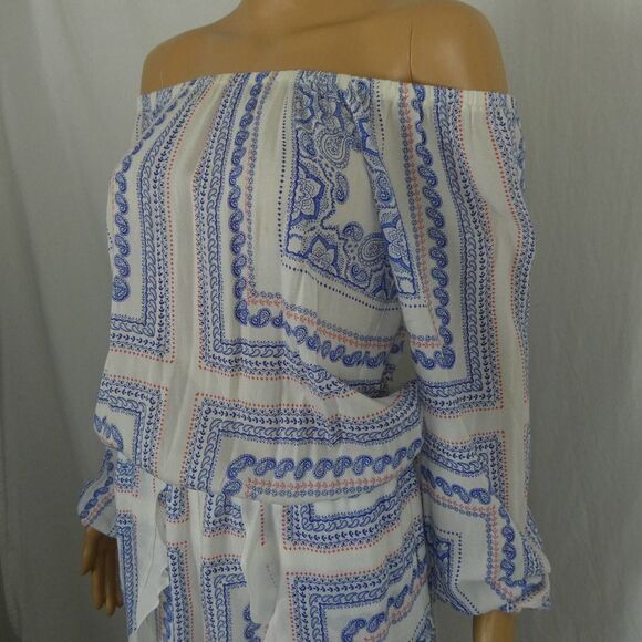 Lovers + Friends Carmella Romper Off the Shoulder Ruffle Floral Long Sleeve Sm - Picture 3 of 12